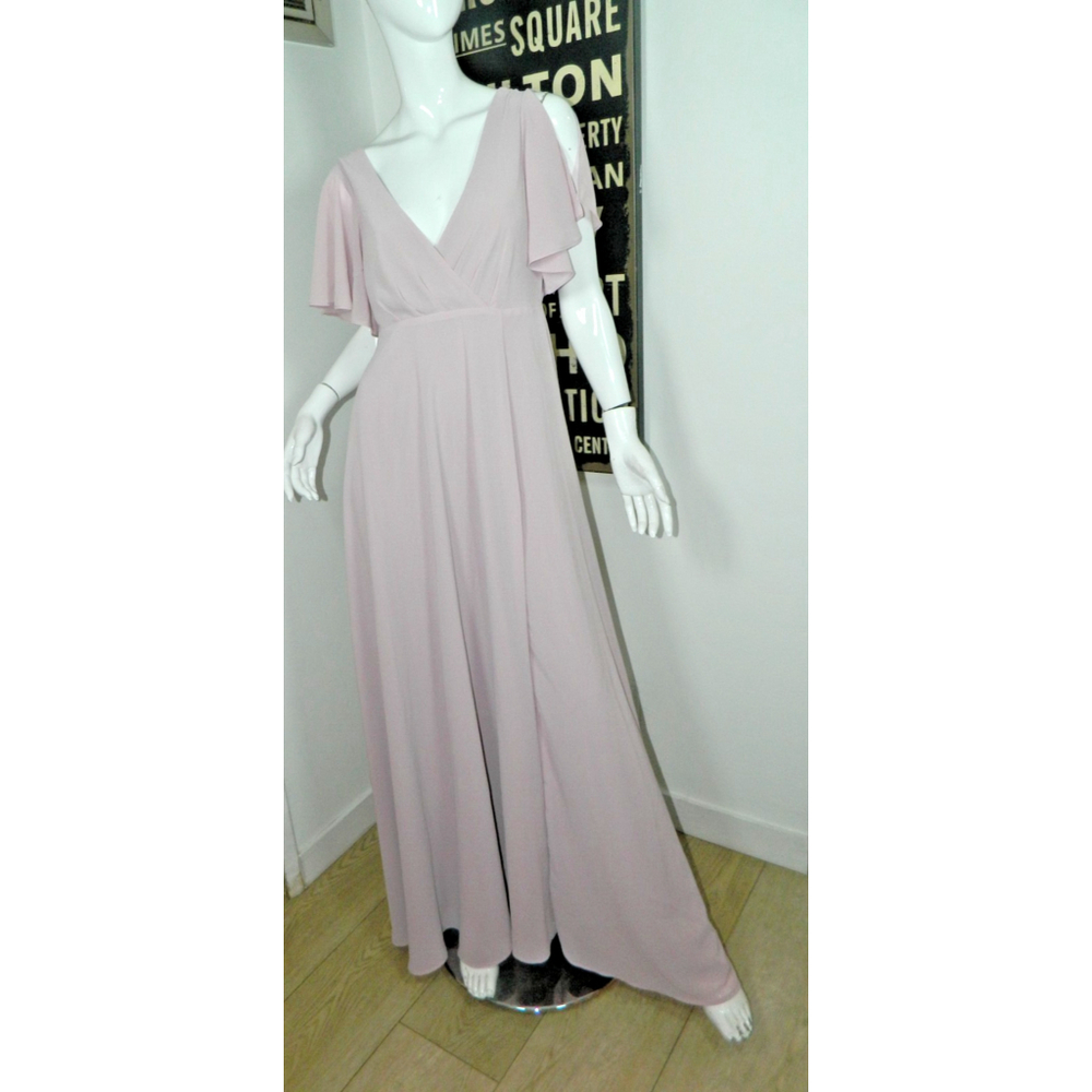 Lulu's Dress Size‎ Medium Purple Promise of Love Sage Brush Flutter Sleeve Maxi